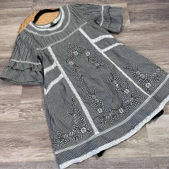 Free people sunny day embroidered shirt dress gingham‎ print - Picture 2 of 8